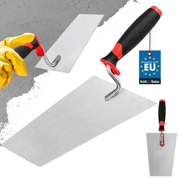 Kielnia murarska trapezowa nierdzewna gumowy uchwyt 200 mm