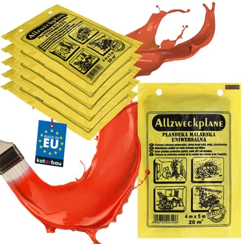 Folia malarska ochronna budowlana gruba mocna szara 4x5 m zestaw 10 szt.