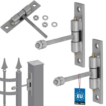 Zawias bramowy ze smarowniczkami wkręcany srebrny fi 10 mm zestaw 2 szt