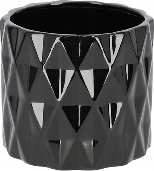 Doniczka donica osłonka ceramiczna cylinder czarna ⌀12 cm
