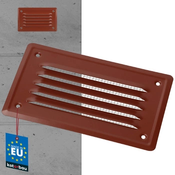 Kratka wentylacyjna kominowa z siatką 165x100 cegła