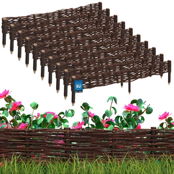 Płotek ogrodowy wiklinowy wbijany palisada obrzeże 100x10 cm zestaw 10 szt.