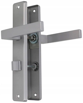 Klamka srebrna wc drzwi łazienki 72 drzwiowa prawa