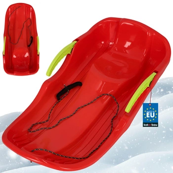 Sanki z hamulcem sznurkiem ślizgacz zjazdowy czerwony 79 cm