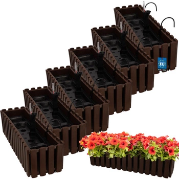 Doniczka balkonowa balkonowa brązowa 600 MM Zestaw 6 SZT