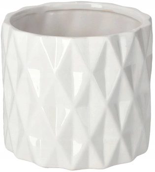 Doniczka donica osłonka ceramiczna cylinder biała ⌀12 cm