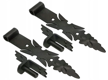 Zawias pasowy kuty ozdobny do drzwi 300 mm z zaczepem - 2 szt.