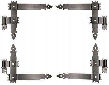 Zawias pasowy kątowy 400 garażowy narożny do okiennic - Kolor czarny