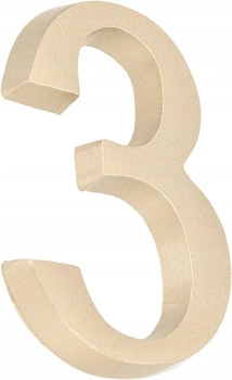 Cyfra na dom "3" numer domu na drzwi 5 cm satyna