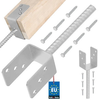 Podstawa słupa z prętem u do wmurowania 70 mm