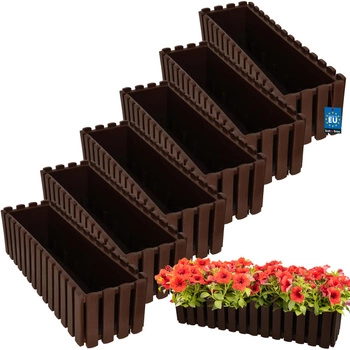 Doniczka balkonowa balkonowa brązowa 600 MM Zestaw 6 SZT