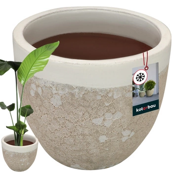 Doniczka biała mrozoodporna z odpływem wody ⌀ 37 cm