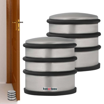 Odbojnik do drzwi wolnostojący srebrny 7 cm  zestaw 2 szt.