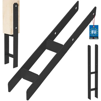 Podstawa słupa h do wmurowania stalowa ocynk czarna 80 mm