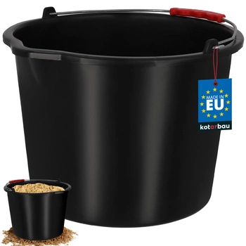 Wiadro budowlane gospodarcze z dzióbkiem 12 l czarne