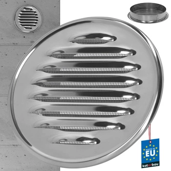 Kratka wentylacyjna stal nierdzewna okrągła siatka fi 150 mm