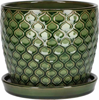 Doniczka donica osłonka ceramiczna z podstawką ⌀17 cm