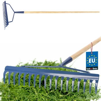 Grabie metalowe wzmocnione 18-zębne z drewnianym trzonem 163 cm