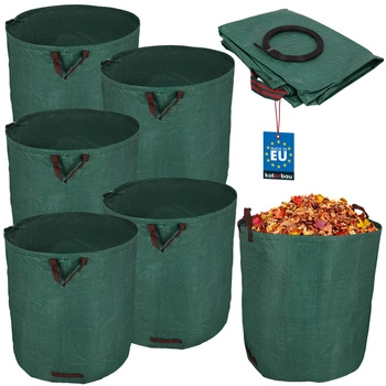 Kosz ogrodowy torba na liście trawę okrągły składany 635 l zestaw 5 szt.