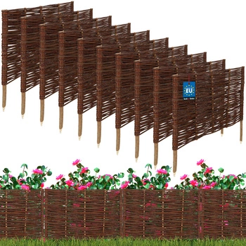 Płotek ogrodowy wiklinowy wbijany palisada obrzeże 60x40 cm zestaw 10 szt.