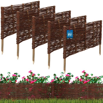 Płotek ogrodowy wiklinowy wbijany palisada obrzeże 60x30 cm zestaw 5 szt.