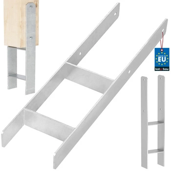 Podstawa słupa h do wmurowania stalowa ocynk srebrna 150 mm