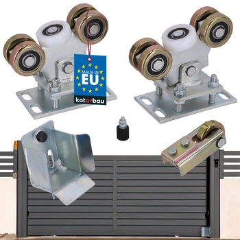 Wózek wahliwy rolki do bramy przesuwnej 5-rolek metalowe 80x80 mm zestaw