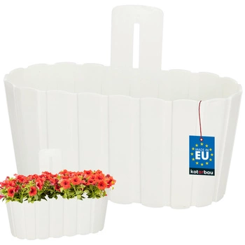 Doniczka ścienna wisząca do mocowania na ścianie rustykalna biała 280 mm