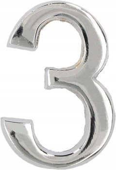 Cyfra na dom "3" numer domu na drzwi 5 cm chrom