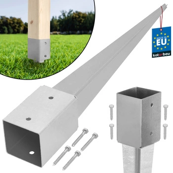 Podstawa słupa kotwa wbijana do ziemi stalowa 90x90x750 mm