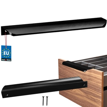 Uchwyt meblowy aluminium czarny mat 192/212 mm