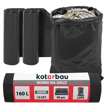 Worki na gruz śmieci odpady budowlane foliowe 160 l zestaw 2 szt.