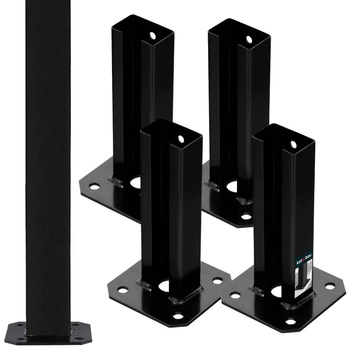 Podstawa słupa przykręcana 60x40 mm zestaw 4 szt. - Kolor czarny