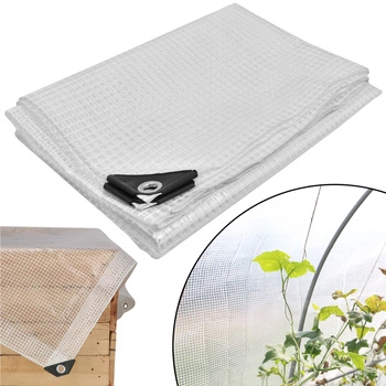 Plandeka ochronna mocna gruba transparentna szklarniowa 120 g/m2 3x4 m