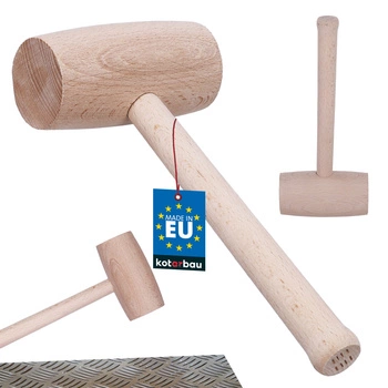 Młotek drewniany blacharski dekarski okrągły do prostowania blachy fi 57 mm