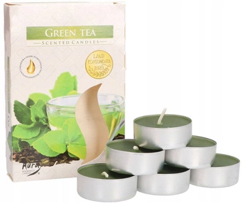 Zestaw tealight podgrzewacze świeczki zapachowe wkłady zielona herbata - 6 szt.