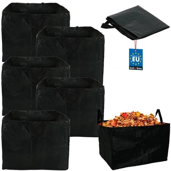 Kosz ogrodowy torba na liście trawę prostokątny zielony 120 l zestaw 5 szt.