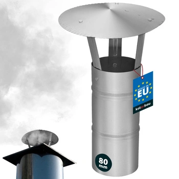 Daszek dymny do rury kominowej ocynkowany srebrny 180 mm