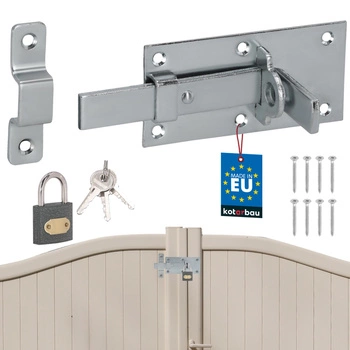 Zasuwa prosta uniwersalna do drzwi furtki bramki stalowa z kłódką 100 mm