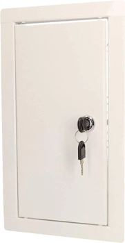 Drzwiczki rewizyjne stalowe z kluczami białe 30x15 cm