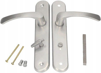 Klamka drzwiowa do drzwi biszkopt 90 srebrna wc