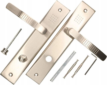 Klamka do drzwi wc długi szyld satyna 72 mm