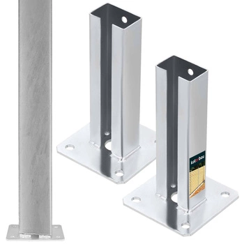 Podstawa słupa przykręcana 60x40 mm zestaw 2 szt. - Kolor srebrny