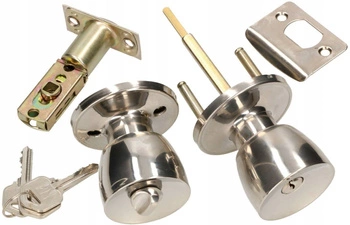 Gałka obrotowa z blokadą do drzwi furtek chrom