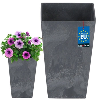 Doniczka 125x125x200 mm bez wkładu struktura betonu