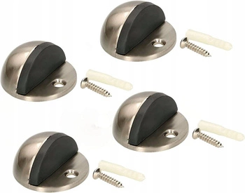 Odbojnik przykręcany odbój do drzwi stoper 45 mm - 4 szt. - Kolor nikiel satyna