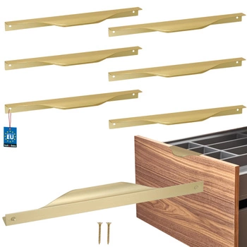 Uchwyt meblowy krawędziowy nowoczesny aluminium złoty mat 256 mm zestaw 6 szt.