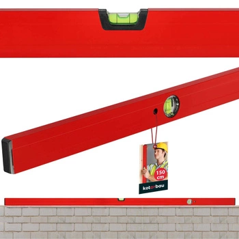 Poziomica aluminiowa budowlana waserwaga czerwona 150 cm