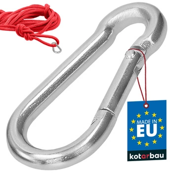 Karabińczyk strażacki do huśtawki liny hamaka metalowy 60 mm