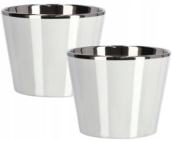 Doniczka osłonka ceramiczna na rośliny ⌀11 cm biała - 2 szt.